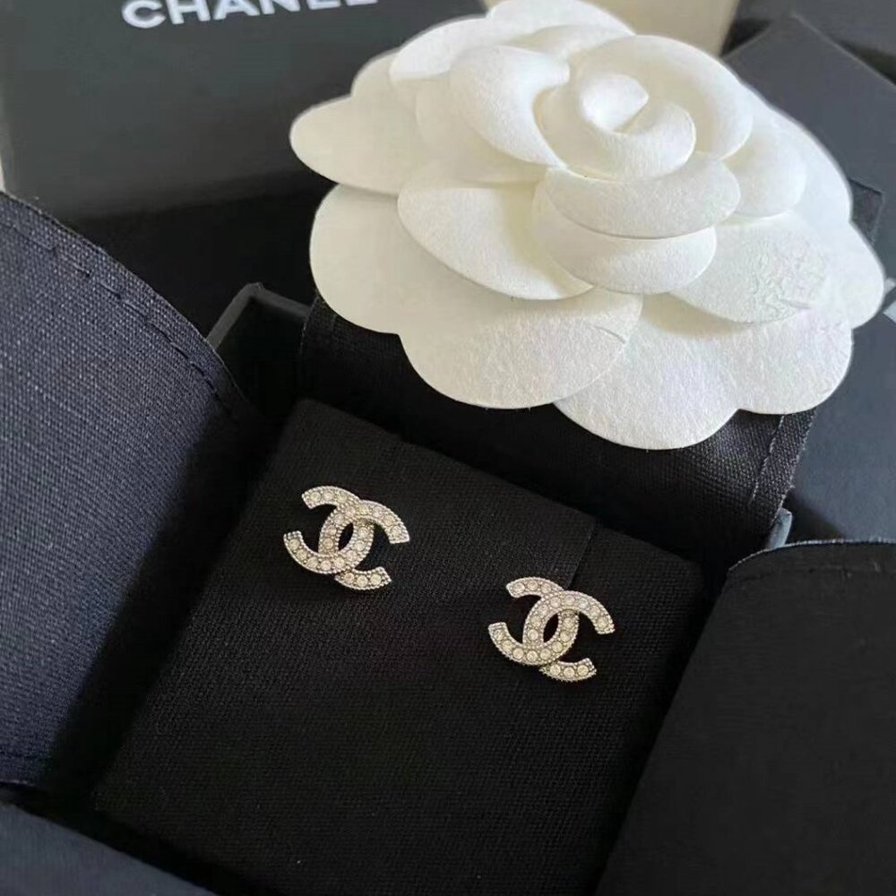 Chanel Silver Stud Earrings